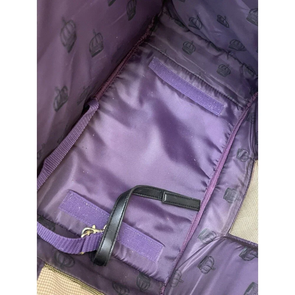 Pet Carrier Juicy Style Royalty Purple Velour Gold Mesh Small Dog Cat Travel Bag
